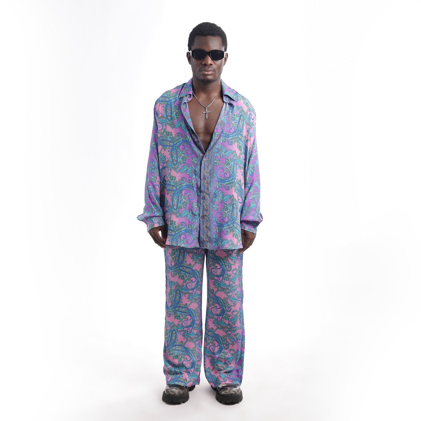 Paisley Men's Purple Co-ord/Shirt