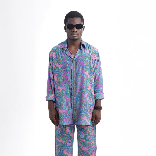 Paisley Men's Purple Co-ord/Shirt
