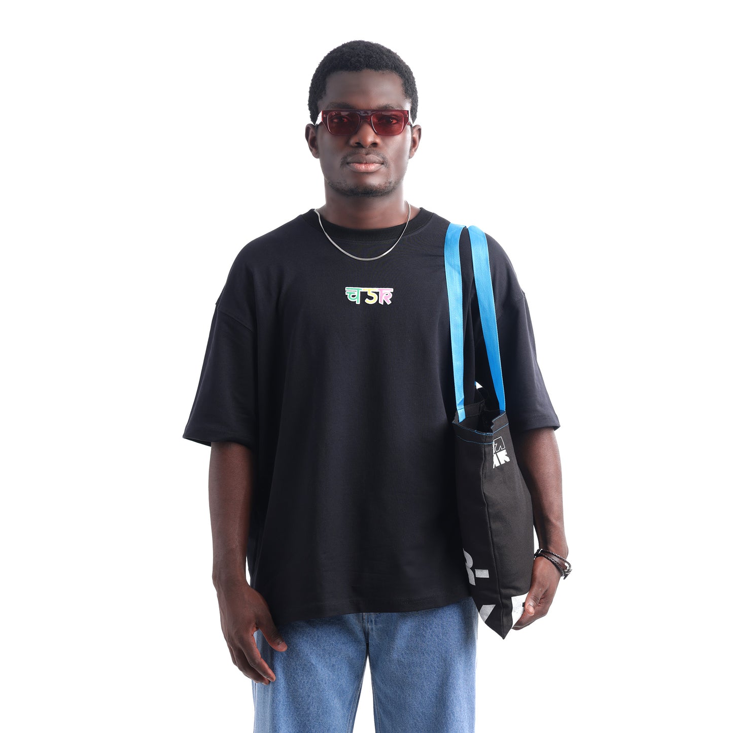 Chatak Blossom - Black Oversized T-shirt