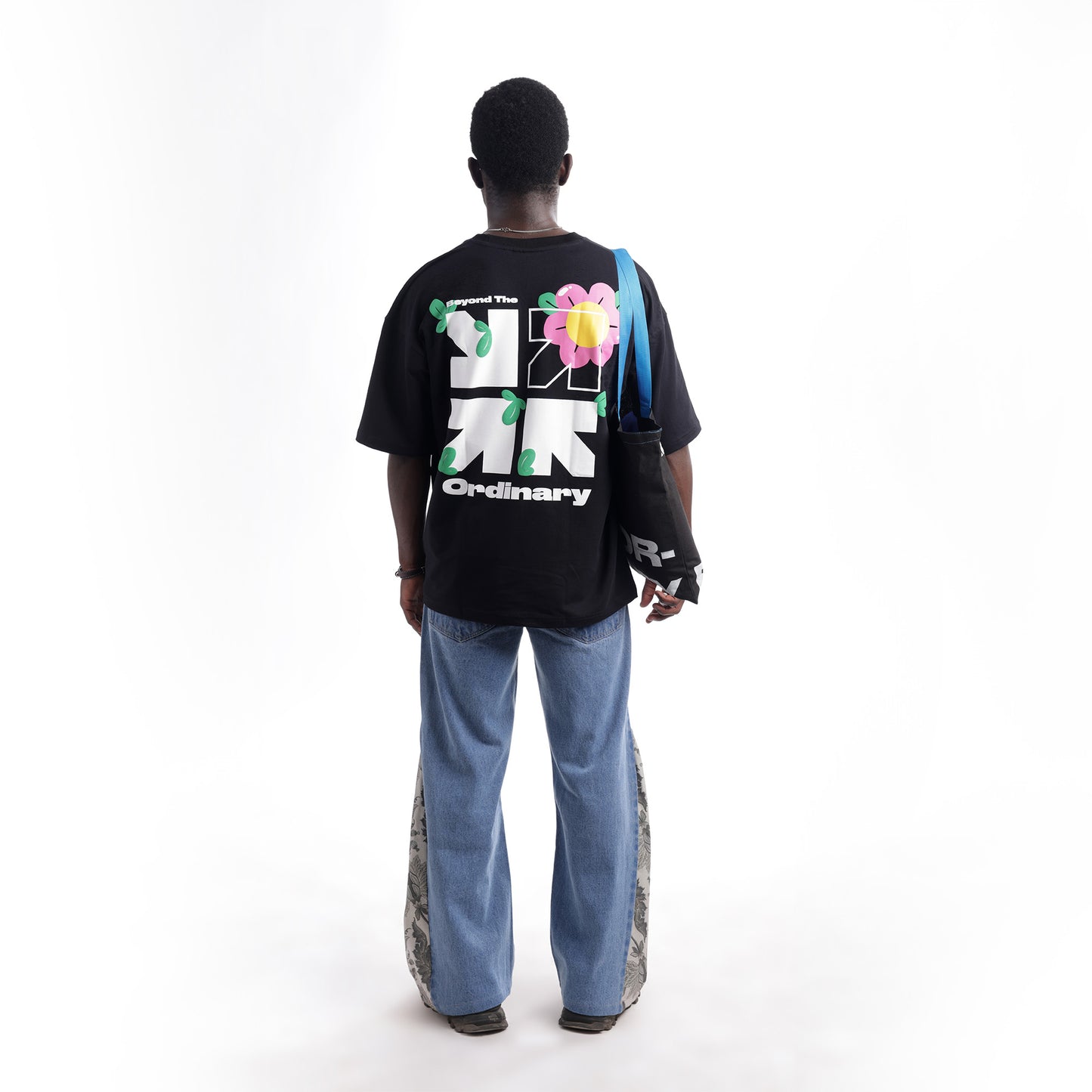 Chatak Blossom - Black Oversized T-shirt